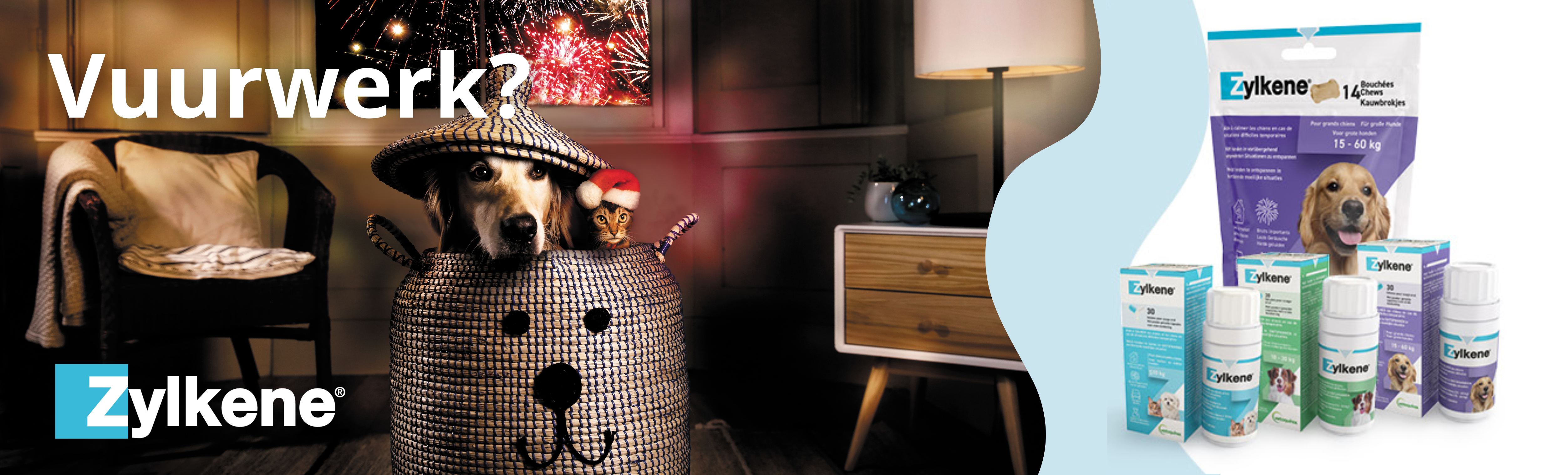 Zylkene helpt je huisdier ontspannen in gespannen situaties, zoals harde geluiden.